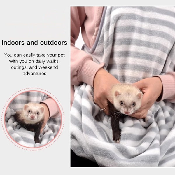 Frittebæresele - Fleece Bæresele til Små Dyr Blød Åndbar Håndfri Skulder Front Bryst Forklæde Bonding Pouch Accompany Carrier til Små D