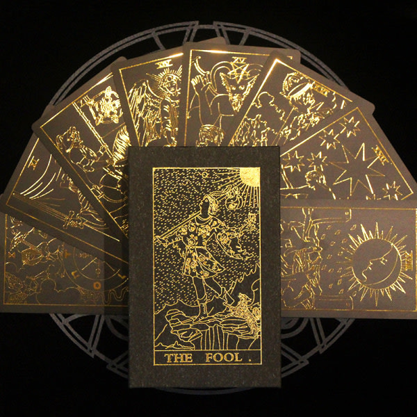 Lyxig guldfolie Tarot Oracle Card Divination Fate h?g kvalitet Guld one size