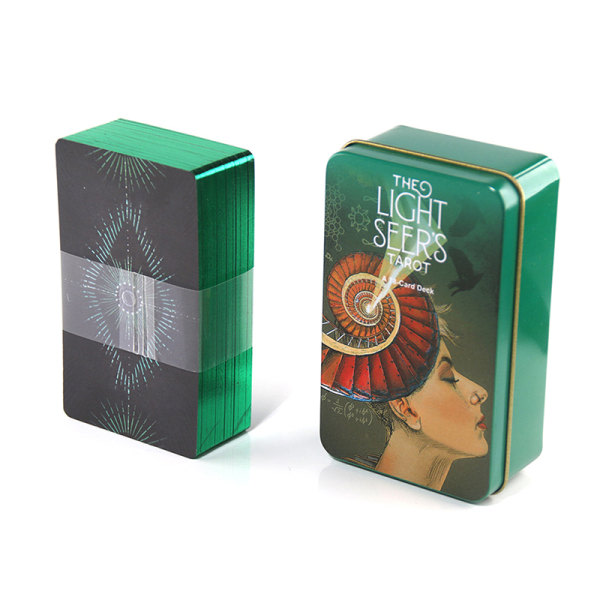 Tin Box Light Seers Tarotkort Spådom Divination Deck Fest Multicolor one size