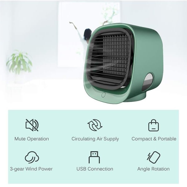 CDQ 3 i 1 mobil aircondition, med 3 kølerniveauer (grøn)
