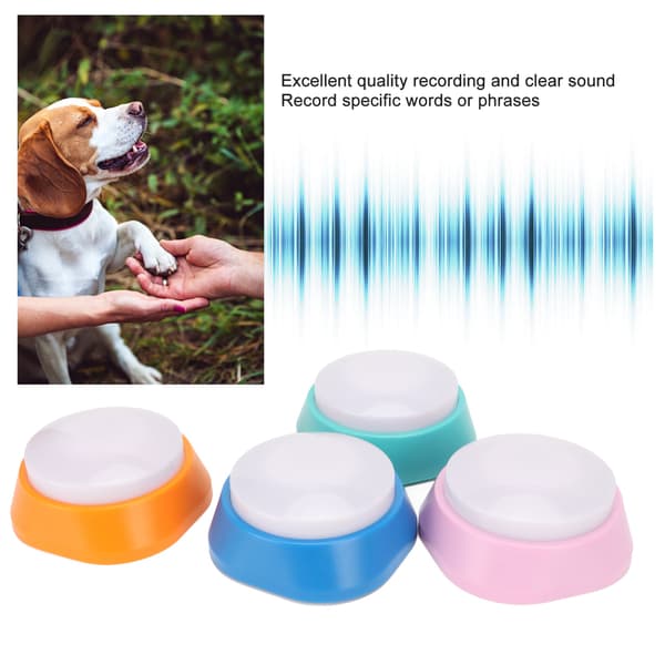 4 Pcs Recording Talking Button 30 Seconds Clear Record Compact Portable Dog Training Buzzer for Pet Communication Study
