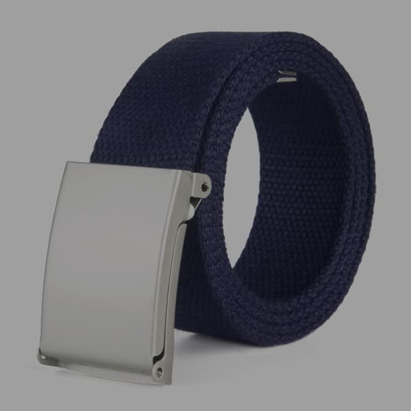 Bælte canvas stof 44 skærf herre/dame/barn sort / - blu blue silver spänne
