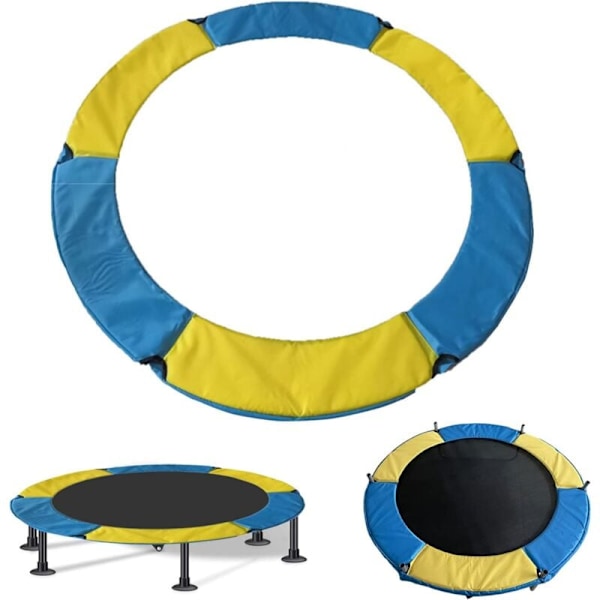 Trampoline Beskyttende Trekk Fjærtrekk Erstatningsmatte for Trampoline Gul og Blå Blandede Farger 1,4m