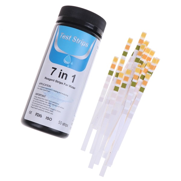 50 stk 7 i 1 Akvarium Fisketank Vand Tropisk Test Strips Kit N Hvid one size