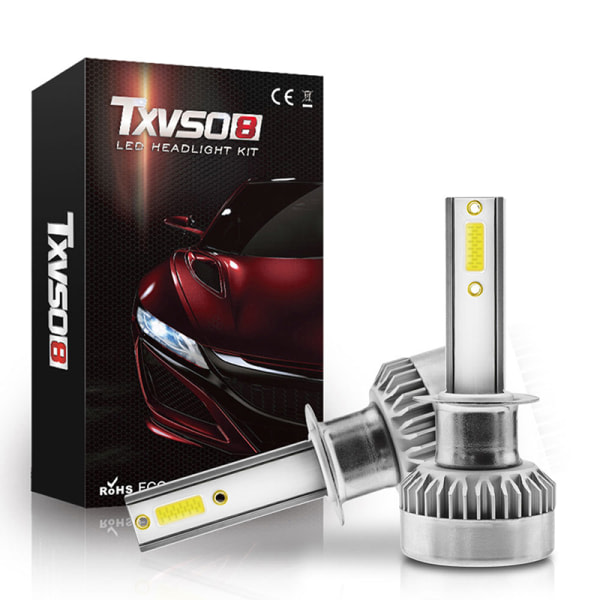 1 Par TXVSO8 H7 COB LED-strålkastarlampor 110W 20000LM Hög Låg B 6000K H1