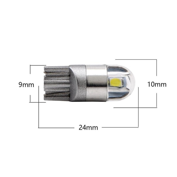 10 kpl Valkoinen T10 3030 2smd Led-polttimot Lamppu Kirkas Led-sivumerkkivalot Valkoinen valo