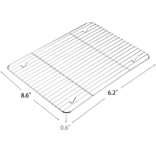 Sterk Rustfritt Stål Bake- og Avkjølingsrist, 8,6x6,2x0,6\"