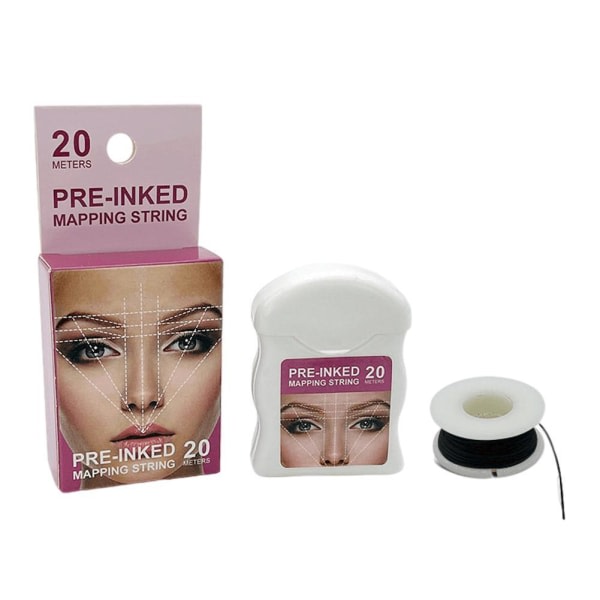 Black White Eyebrow Mapping String, Pre-inked Eyebrow Thread Lin black One-size