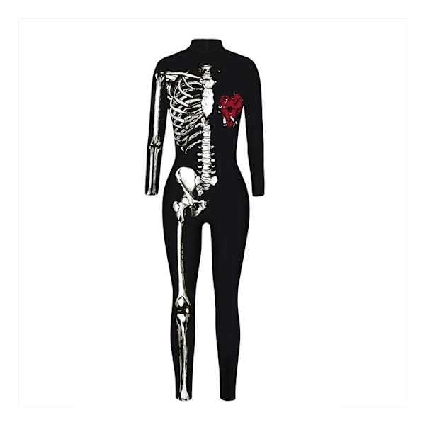 Voksen  Chilren Skeleton Kostyme Kvinner Glød i Mørket Skeleton Kostyme Halloween Fancy Dress Up Rollespill Cosplay 5 140