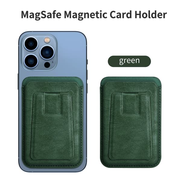 Snap On Magnetiskt Ställ Magnetisk Ställ Kortfodral Kompatibel Plånbok Stöder 2 Kort med 3 Telefonställlägen Grön