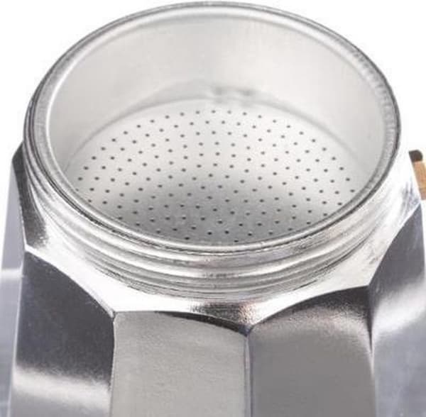 Espressomaskine til komfur, 6-kops aluminiumsperkolator, 330 ml, kompakt design til hjemmebrygning af kaffe, sølv