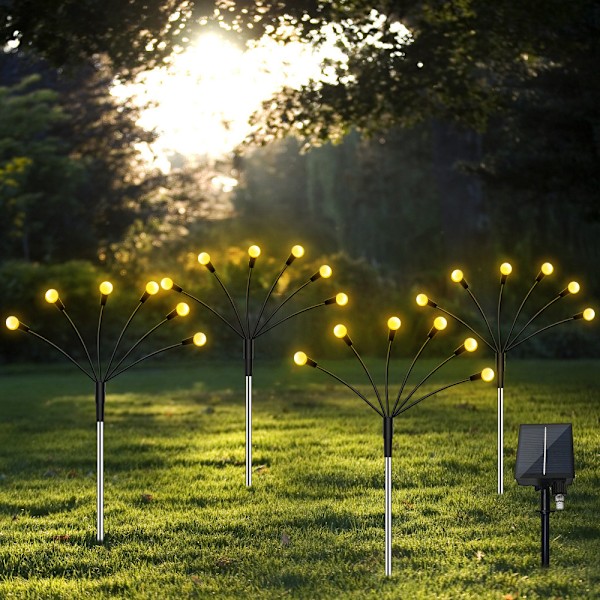 Solcellsdrivna Eldflugslampor 10 LED-lampor 4-pack_TF Varm vit