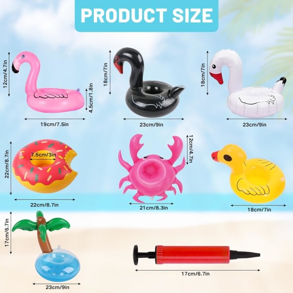 12-pack uppblåsbara dryckeshållare, flytande dryckeshållare för pool, uppblåsbara flamingokoppunderlägg för poolfest