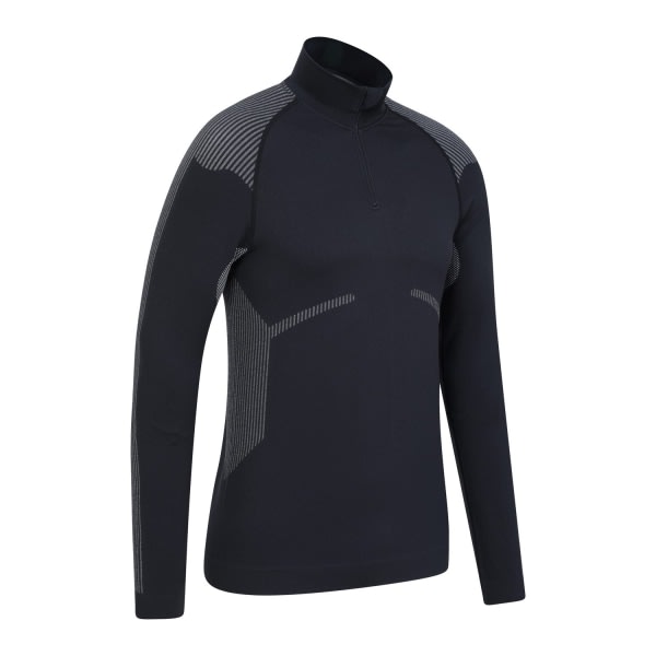 Mountain Warehouse Herr stil Sömlös Zip Neck Base Layer Musta XS-S zdq