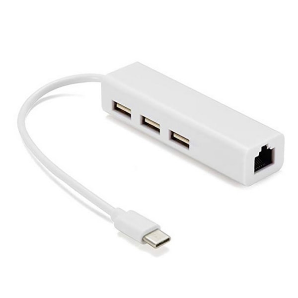 CDQ 3 portar USB 3.1 Typ C till USB RJ45 Ethernet LAN-adapter