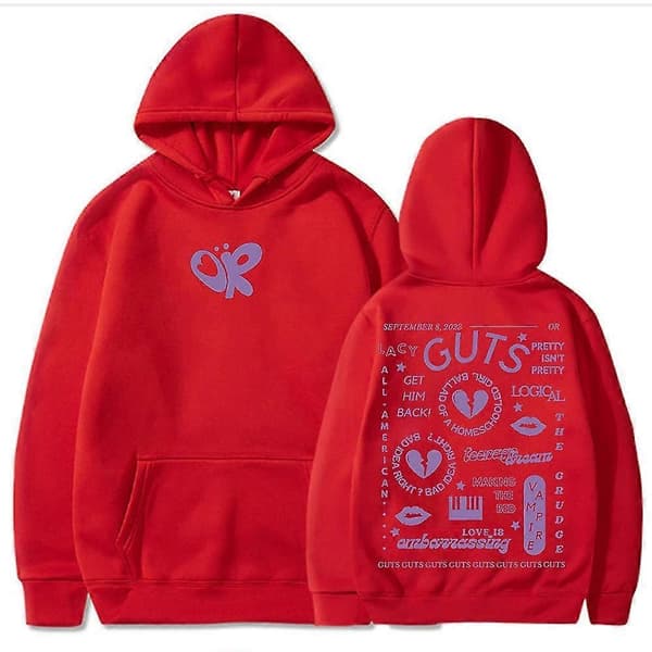 Guts Olivia Rodrigo Hettegenser Høst/Vinter - Perfekt rød red XS