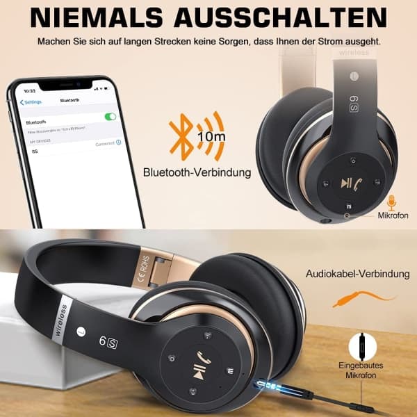 Trådløse hovedtelefoner, trådløse over-ear bluetooth-hovedtelefoner