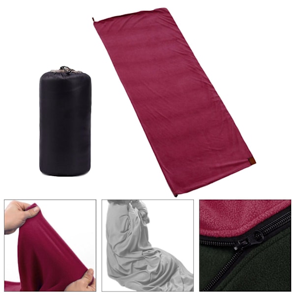 Sovepose i myk fleece Liner Business Backpacking Thermal Deep Red 180 x 80cm