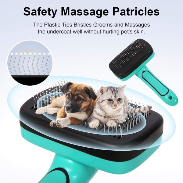 Självrengörande Slicker-borste, avfalls- och skötselverktyg för husdjur