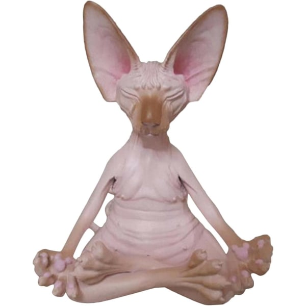 Resin Cat Statue Zen Yoga Cat Staty Trädgårdsinredning utendørs
