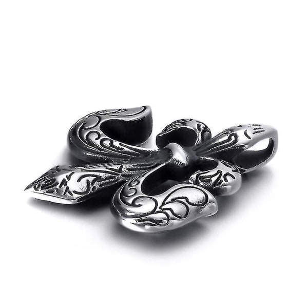 Elfasio Fleur De Lis -riipus, molemmin puolin riippuva kaulakoru, miehille, ruostumaton teräs, kaulaketju 18-30 tuumaa