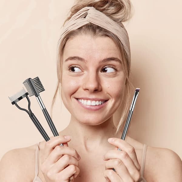 Øjenbrynsbørste & Øjenvippeseparatorsæt - 3 Dele - Professionelt Make-up Værktøj - Spoolie & Øjenvippekam