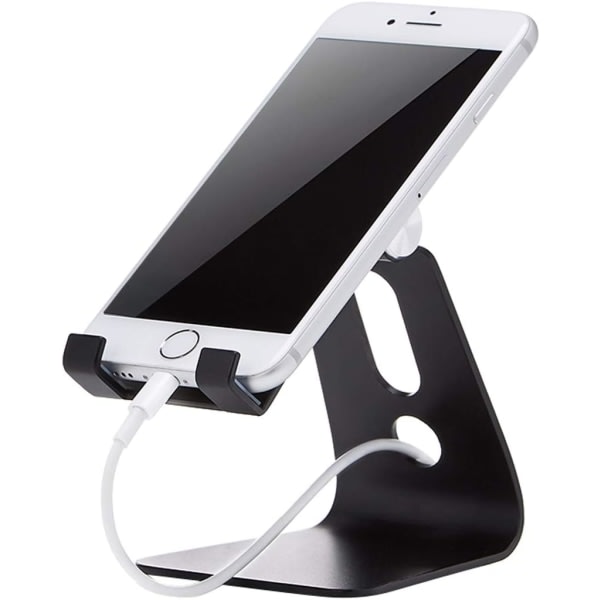 Justerbar mobiltelefonholder for iPhone og Android, Enkel, Svart CDQ