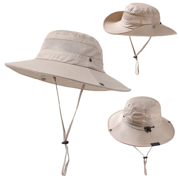 Dam solhatt utomhus sommar vandringshatt damskydd keps, hopfällbar beige beige 56-60cm