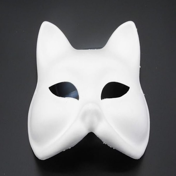 20 kpl Kissanaamioita, Therian-naamioita valkoisesta paperista DIY-maalausta varten Cat mask