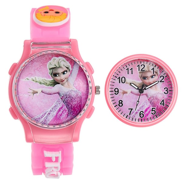 Lasten Tyttöjen Frozen Elsa heilurikello säädettävällä rannekkeella [LGL] Pink