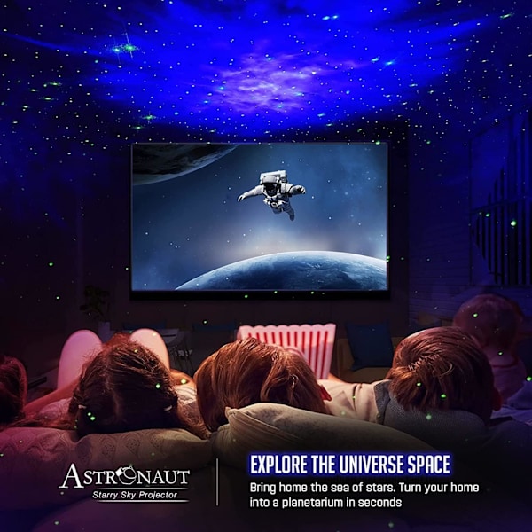 Nattlampe Projektor - Coole Ting TikTok Trend Artikler, Galaxy Star Astronaut Rum Takprojektor, LED-lamper til Soveværelsestilbehør Børneværelsesdekoration