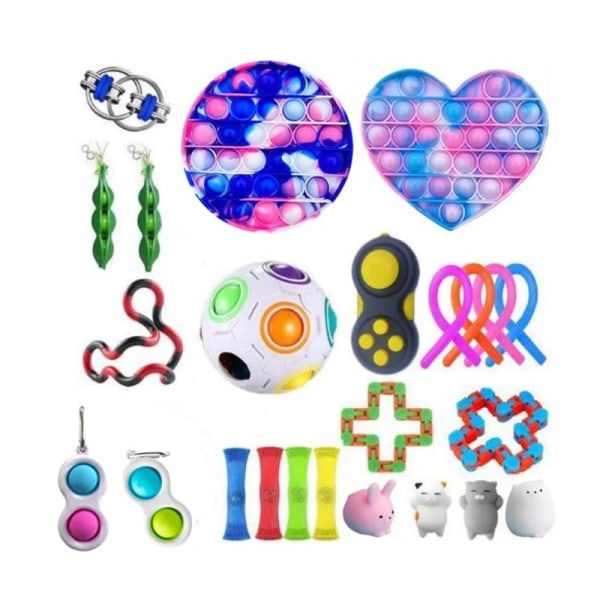 24-pack fidgetleksaker festgåvor sensoriska pop it stressboll