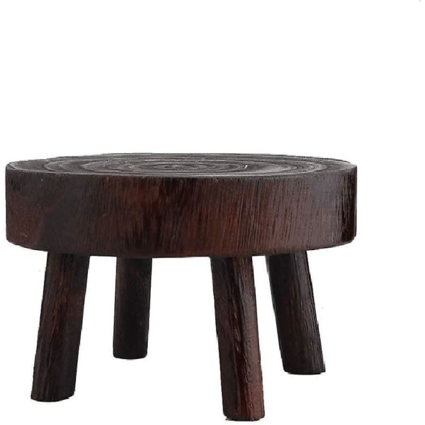 Mini luonnollinen puinen pyöreä jakkara, kukkaruukun pidike, puutarhajakkara, - 3,5\" pitkä ruskea