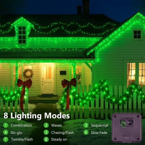 Solcellsslinga 4-pack 800 LED, koppartråd, utomhus dekorationsljus för jul & fest_TF_TF Grön 4pcs-20m 200LED