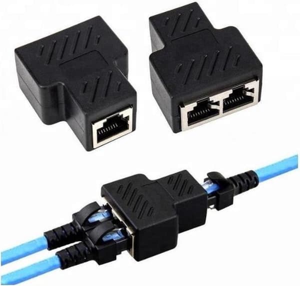 RJ45 Splitter 1 til 2 Netværksadapter - Stik - LAN