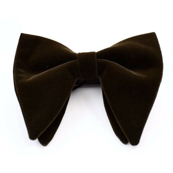 Mænd Oversized Butterfly Solid Velvet Butterfly Bryllupsfest Smoking Justerbar Brown