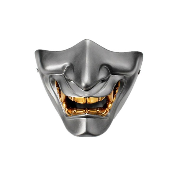 Half Face Airsoft Oni Mask Halloween Cosplay Evil Demon zdq