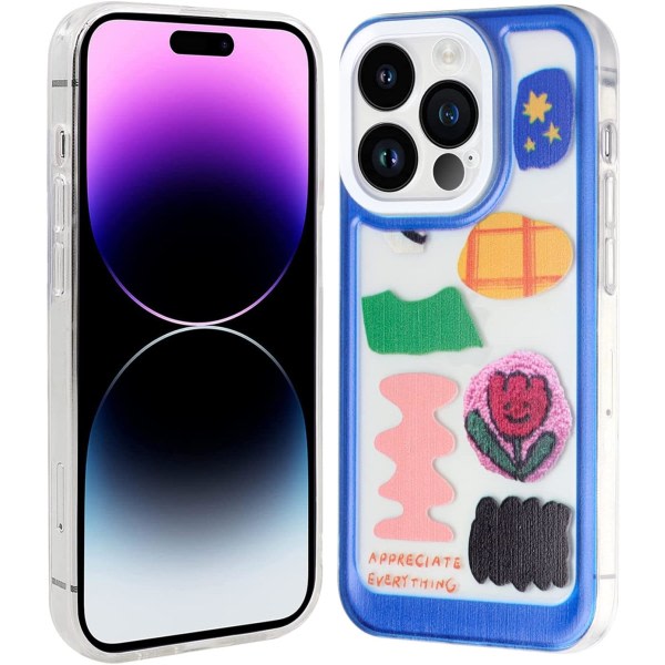 iPhone 14 Pro Max Case Klart, ej gulnande phone case för iPhone 14 Pro Max 2022 (6,7 tum), blått