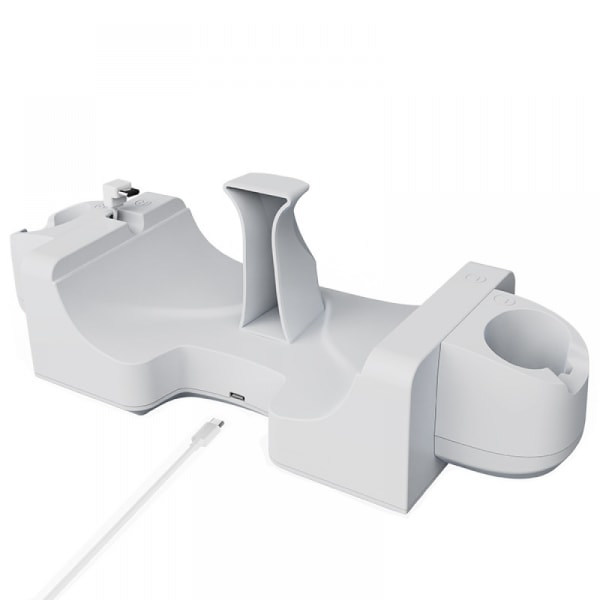 Kompatibel laddningsdocka för Meta Quest 3 VR, Headset Display Hållare och Controller Mount Station, Laddningsstation Stand Base