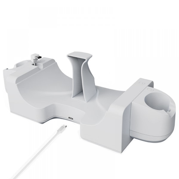 Kompatibel ladestasjon for Meta Quest 3 VR, Headset Display Holder og Controller Mount Station, Ladestasjon Stand Base