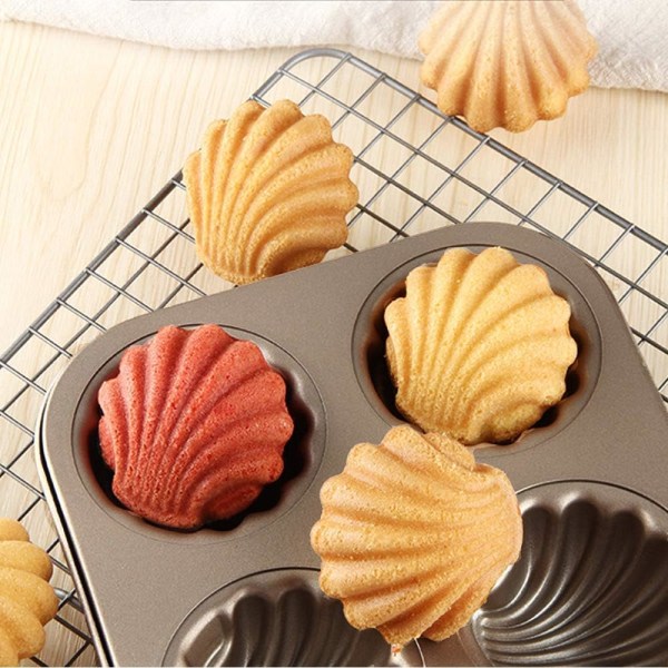 Moulle Madeleine 2 deler Madeleine bakeplate 6 hull non-stick Madeleine form for å lage desserter, bakverk, sjokolade CDQ