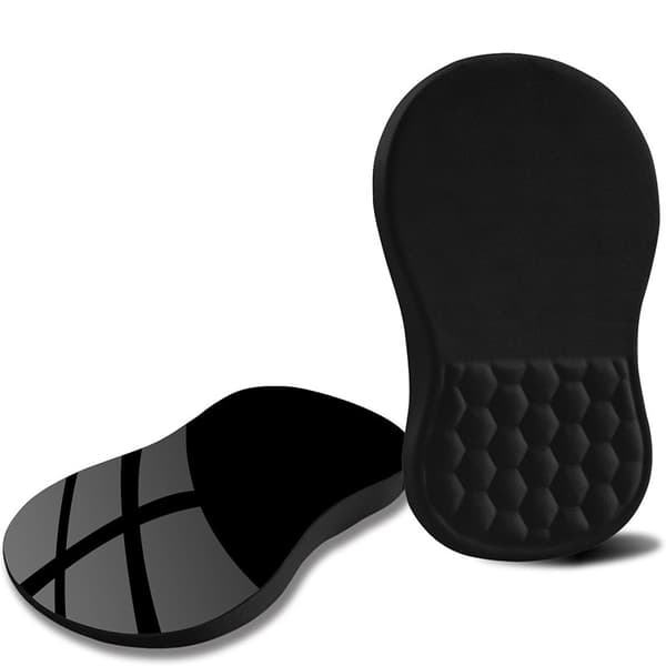 Ergonomisk musematte - håndleddsstøtte - minneskum - kontor - Grå