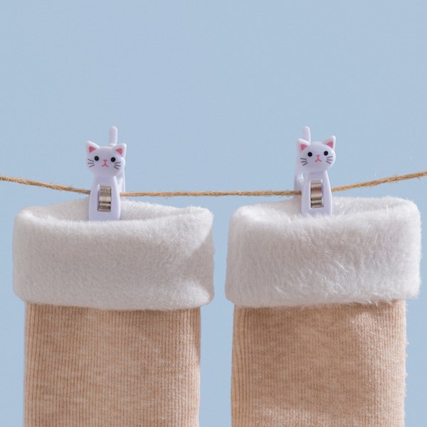 Katte-chipsklips, papirclips, chipmadopbevaringsposeforseglingsclips, plastikchipspose White
