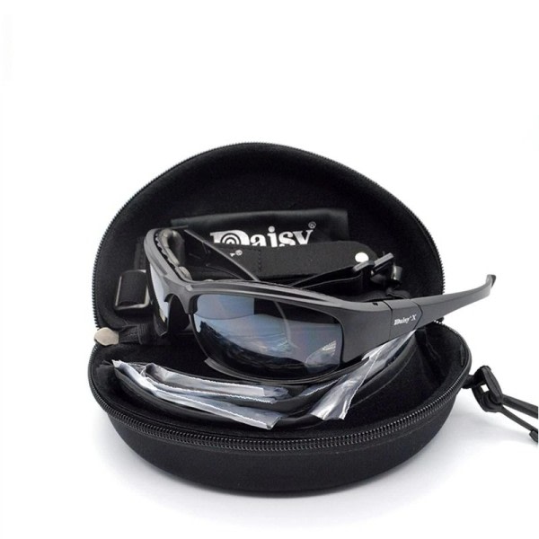 Taktisk glasögon 4 lins mann skytte glasögon gafas motorsykkel polarisert armé solglasögon zdq