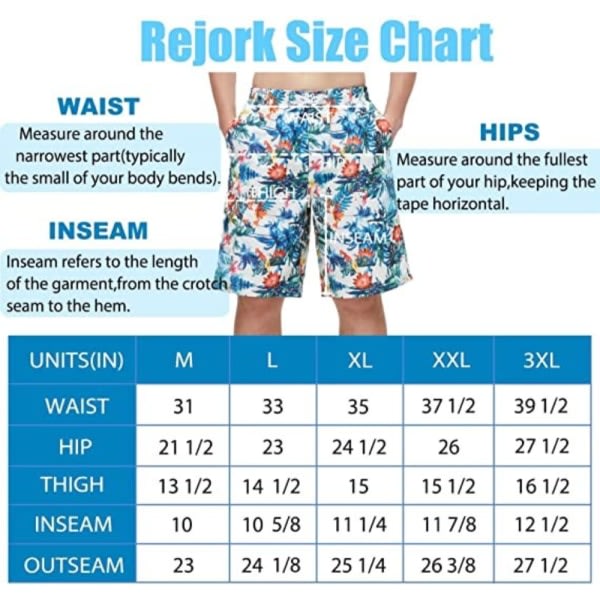 Miesten värikkäät printtirantahuivit Hot Summer Uimahousut Urheilulliset juoksutrikoot verkkokankaalla -DK7032 zdq