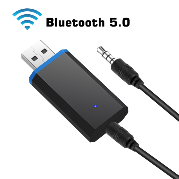 Bluetooth-sender for TV, trådløs Bluetooth 5.0-sender lydadapter trådløs 3,5 mm-adapter for hodetelefoner PC TV bærbar PC og mer