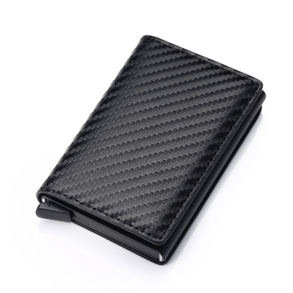 Kredit kort innehavare herrar plånbok RFID aluminium boks bank PU läder plånbøger med penge klämma zdq