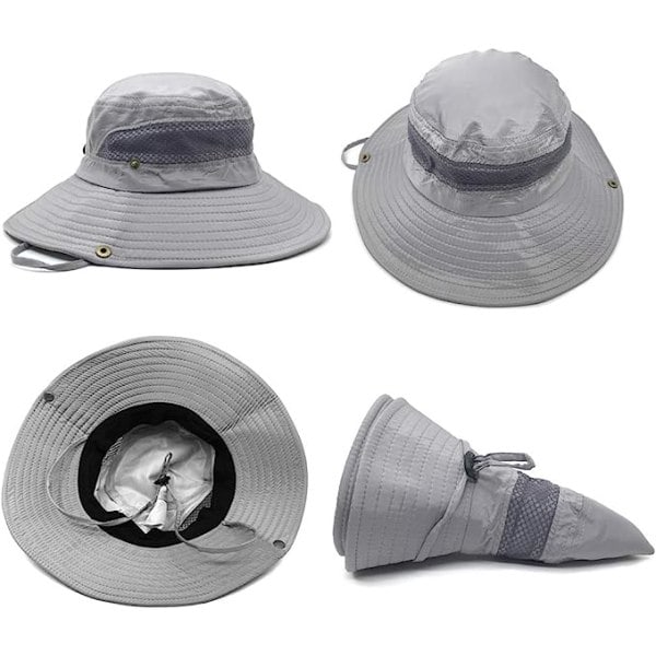 Solhatt herr UV-skydd safarihatt sommar utomhus fiskarhatt c