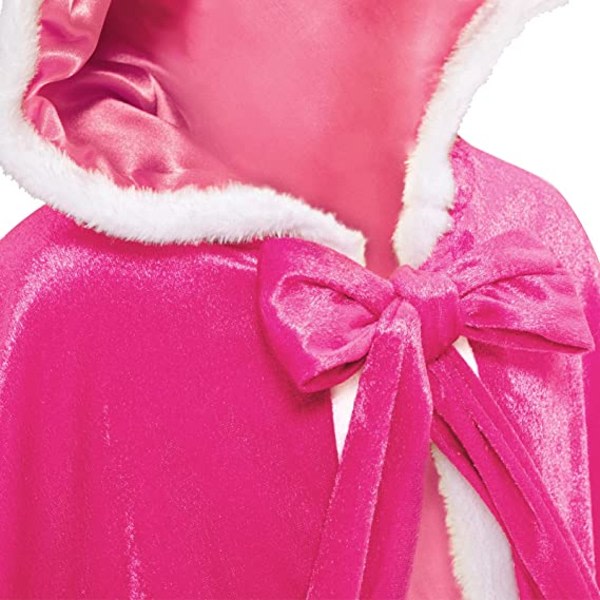 CDQ Princess Hooded Cape Cloak-drækt (rosa for højde 120cm-130cm)