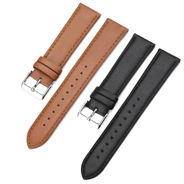 Stilsäkert Hållbart Klockarmband i PU-Läder Brun Brun 14MM